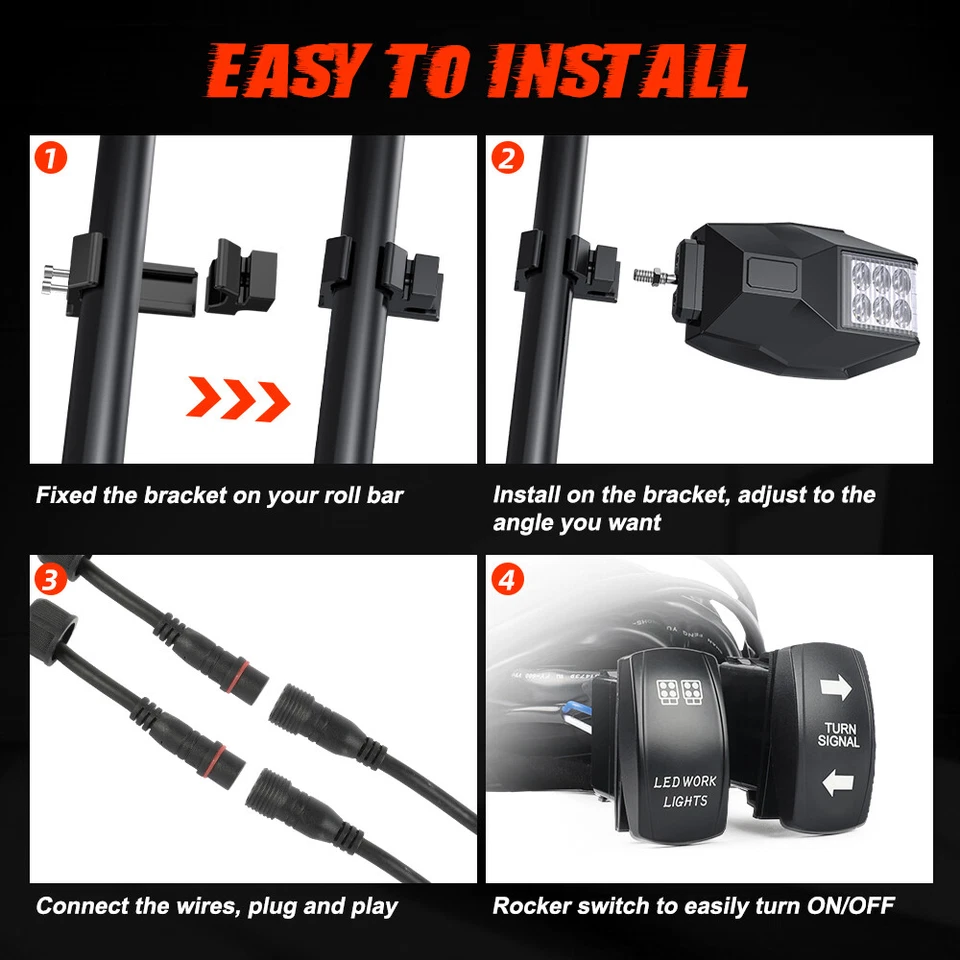 UTV Rear View Side Mirrors W/ LED Turn Lights For 2017-2023 Can Am Maverick X3 R - Image 4 of 4