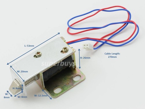 Electronic Latch Lock Door 12V Electro-magnetic Release Solenoid Slant Slug CLa - Picture 3 of 6
