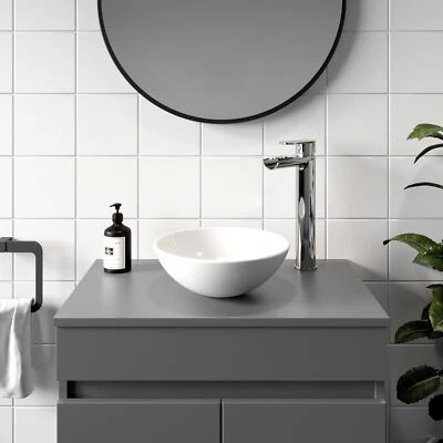 AFFINE Countertop Basin White - 280 x 280mm Ceramic Bathroom Modern