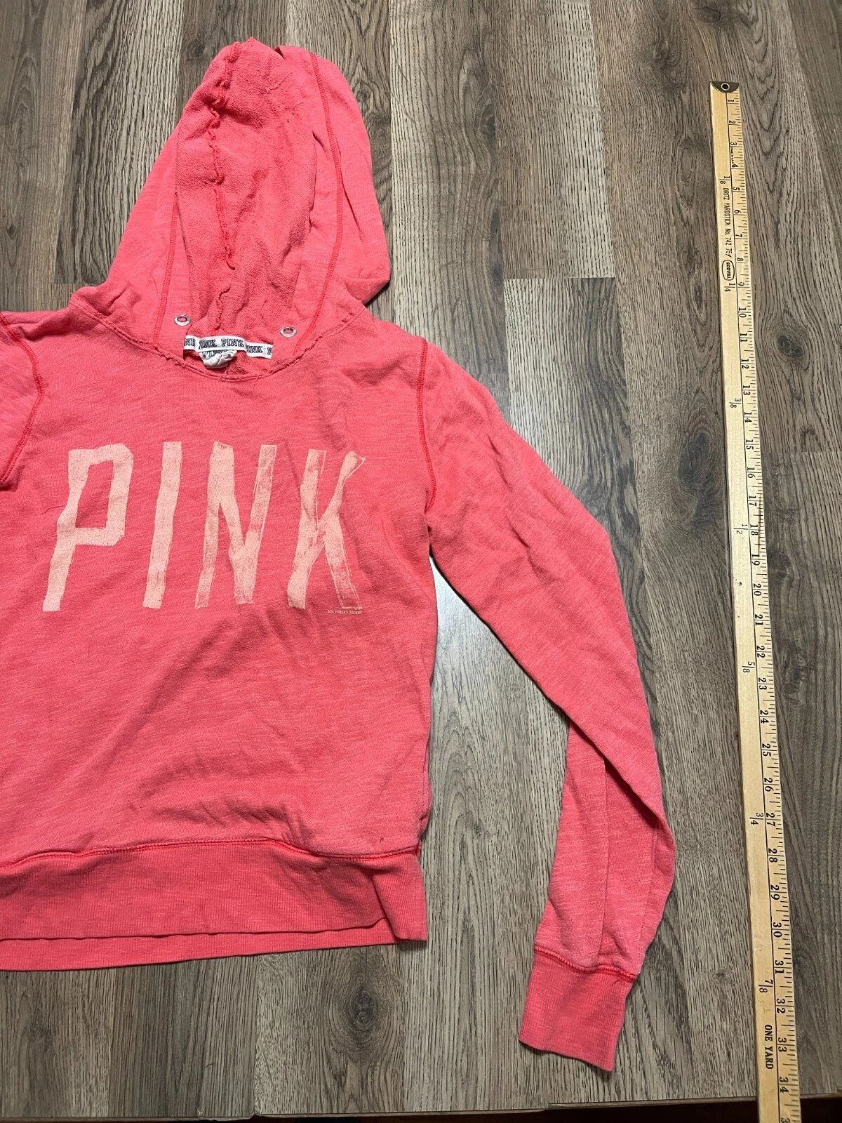 UNDERCOVER Victoria's Secret Felpa con Cappuccio Donna Taglia S Rosso Felpa Pullover