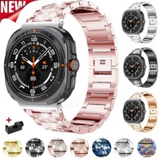 Luxury Bling Metal Watch Band Strap W/ Tool For Samsung Galaxy Watch Ultra 47mm