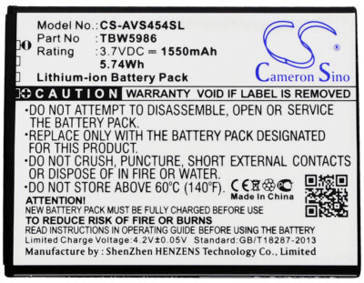 Cameron Sino 3.7V 1550mAh Li-ion Replacement Battery For Archos SmartPhone