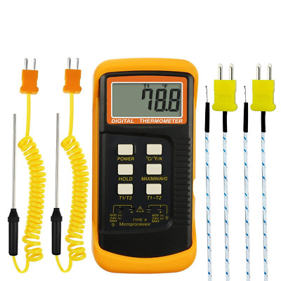 High Accuracy Digital K-Type Thermocouple Thermometer (-50~1300°C) with Dual