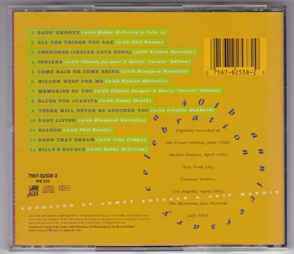 THE MODERN JAZZ QUARTET & FRIENDS - A 40TH ANNIVERSARY CELEBRATION - CD © 1994 - Bild 3 von 3