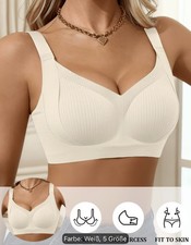 Damen BH Push-Up weiß bügellos nahtlos brei...
