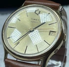 Vintage 1984 Timex Q Quartz Watch | Gold Tone | Date Window Excellent