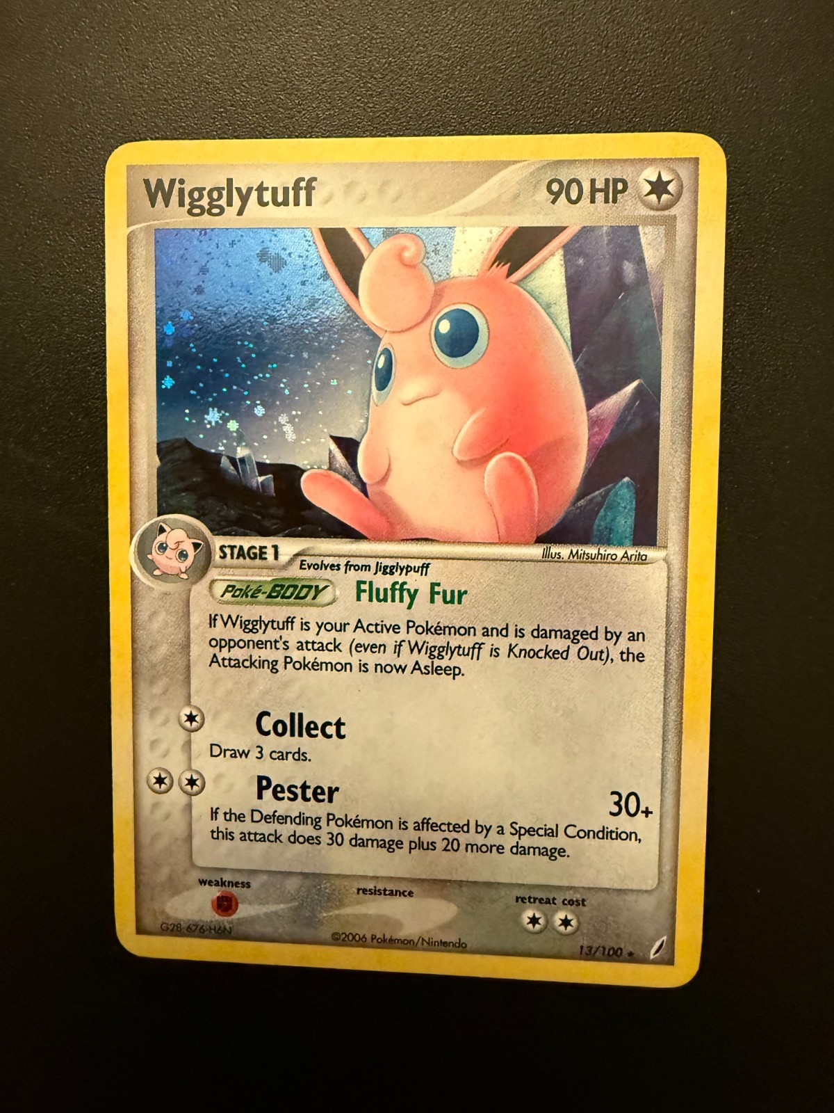 Pokémon TCG Wigglytuff Holo Rare Card 13/100 Crystal Guardians Series 13/100