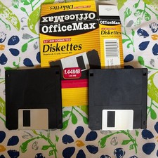 Two Floppy Diskette 1.44 MB - Office Max Brand. 3.5 IBM Formatted. New