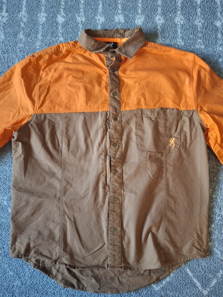 Browning Pheasants Forever Shooting Shirt Men’s M Orange Hunting Outdoor  - Image 3 of 4
