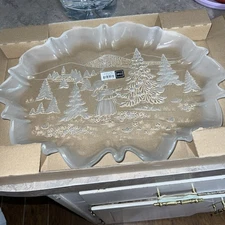 Mikasa Holiday classic chrystal  oval serving plater 17"