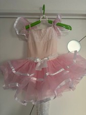 Chacott Kids Ballet Leotard Pink Frills Ribbons Dancewear
