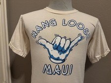 Vintage 80 s Hang Loose Maui Hawaii Shaka Surfer T-shirt L