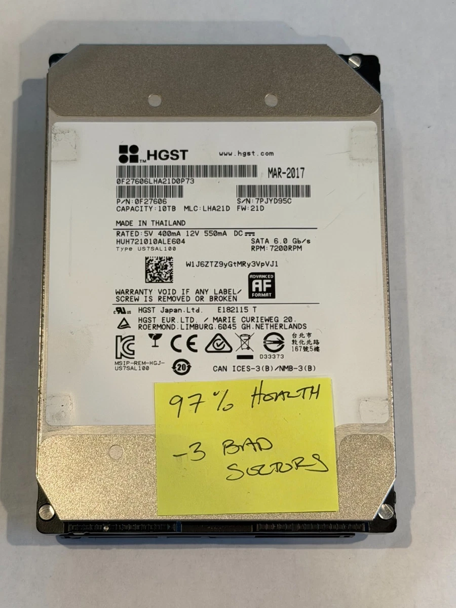 HGST Internal Hard Disk Drives 10 TB Storage Capacity for sale | eBay