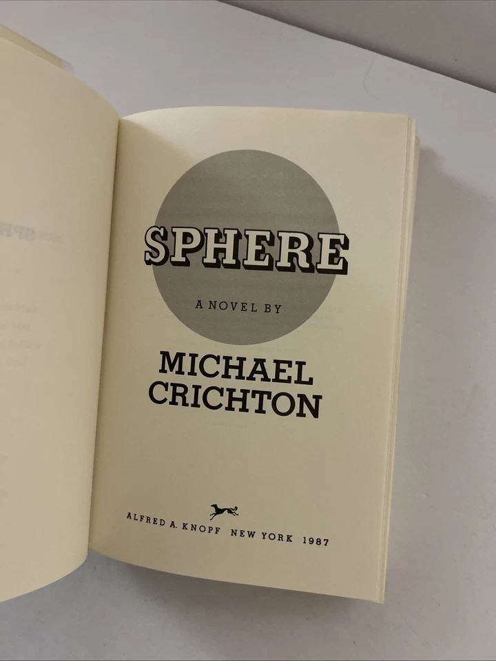 Sphere By Michael Crichton True 1987 1st Edition 1st Printing Alfred A Knopf HC Foto 2 de 4
