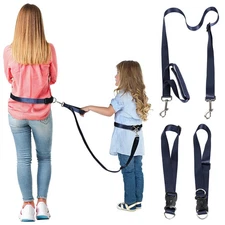 Secure Waist Leash Harness for Kids with Autism, Hands Free Walking Navy Blue