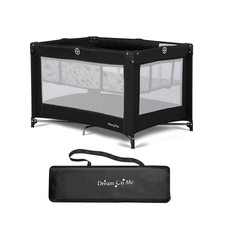 Zazzy Portable Playard with Bassinet in Black, Lightweight Packable and Easy Set