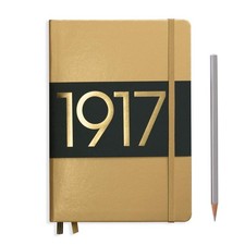 Notebook Hardcover, Dotted, 251 Numbered Pages (Gold) - A5