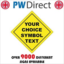 SIGN Hazard Diamond Yellow Placard Custom Professional Oxygen Words Text HA254F
