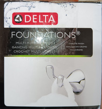 Delta FND35-PC Foundations Double Towel Hook in Polished Chrome