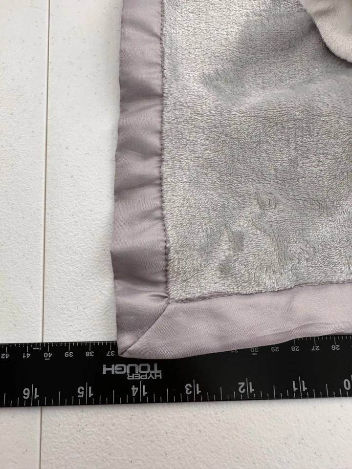 Manta de seguridad para bebé elefante gris felpa 14" X 14" suave polar satinado adorno Lovey Foto 3 de 4