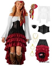 Pirate Costume Women Outfits Renaissance Halloween Costume Also Medium White