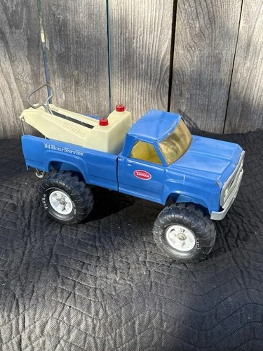 VINTAGE 1970’s TONKA Tow Truck: 24 Hour Wrecker Service RARE Blue—Good Condition