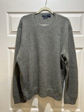 Polo Ralph Lauren Men's Crewneck Sweater 100 Cashmere Size XL Grey