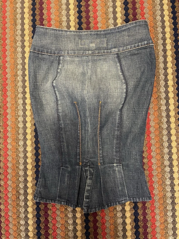 Miss Sixty Stretchy Button Down Denim Skirt Size S - Image 3 of 4