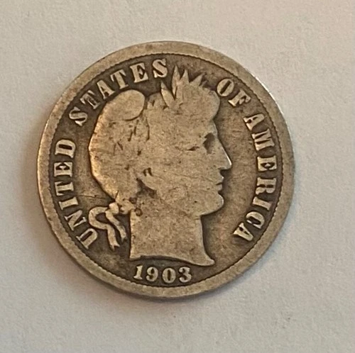 1903-s Barber dime nice vg full rims