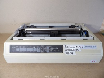 OKI MICROLINE 3410 9-Pin Dot Matrix Printer - PAPER GUIDE / LEVER BROKEN - ALARM