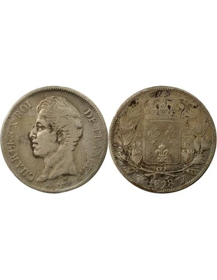 France Charles X - 5 Francs Argent, 2e Type - 1828 W Lille - Photo 1/3