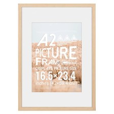 A2 Poster Frame, A2 Picture Frame 16.5 x 23.4 inches , Solid Wood Natural Wo...