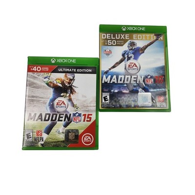 Microsoft Xbox One Madden NFL 15 Ultimate + Madden NFL 16 Deluxe Video Game Lot