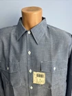 Vtg Dickies Long Sleeve Chambray Shirt Blue  16-16 1/2 33 NWT NOS MADE IN USA