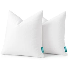 26x26 Feather Down Alternative Throw Pillow Inserts, 100% Cotton Cover, Mediu...