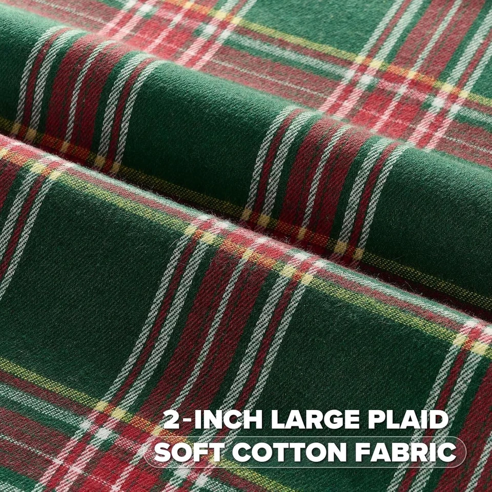 Pack de 2 Fundas de Almohada Decorativas a Cuadros de Navidad Cojín Escocés Tartán Foto 2 de 4