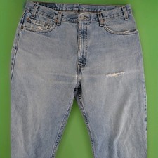 Men's 36x30 Levi s 505 Regular Fit Straight Leg Light Wash Denim Vintage 2001
