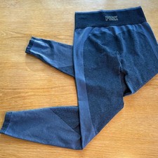 PINK navy seamless leggings Size Small GUC Athletic Colorblock