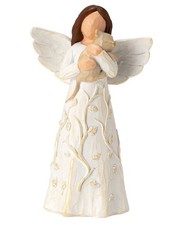 Hand-Painted Resin Angel Holding Cat Memorial Figurine - 5.8-Inch Sympathy Pet
