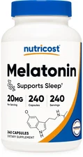 Nutricost Melatonin 20mg, 240 Capsules - 20mg Per Serving, Non-GMO, Gluten Free