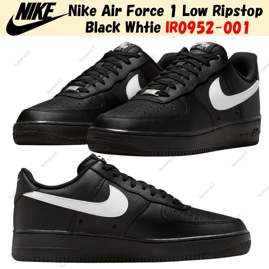 Nike Air Force 1 Low Triple Black Ripstop for Sale | Authenticity