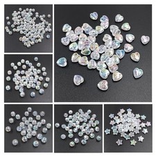 Heart Acrylic 50-200pcs Beads for Earrings DIY AB Colored Round 6-11mm USA