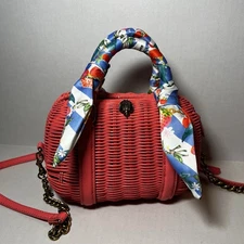 Kurt Geiger Kensington Basket Boston Crossbody Bag Pink Comb