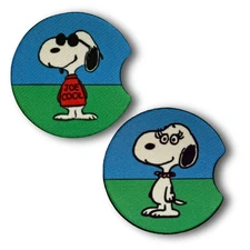 Joe Cool & Belle Car Coasters – Snoopy & Sister Style