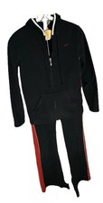 Nike VTG Black  Red Tracksuit Full Zip Athletic Women Size Medium Polyester