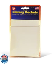 Hygloss Products Manila Library Pockets – Self-Adhesive Pocket Envelopes Made