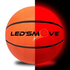 LED'S MOVE Rechargeable Light Up Basketball - Glow in The Dark Basketball for...