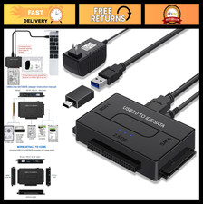 USB 3.0 SATA IDE Hard Drive Reader Adapter Kit for 2.5"/3.5" HDD/SSD Power Sup