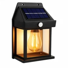 Solar Motion Sensor Wall Lamp Outdoor Waterproof LED Lantern Porch Fence