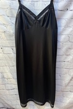 Vintage Lorraine Women's 32 100 Nylon Black Full Slip Dress Grunge Dark Capsule
